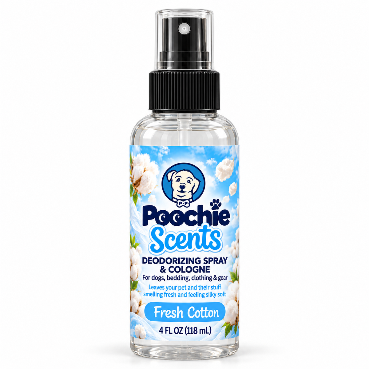 Poochie Scents Deodorizing Spray & Cologne 4 oz, Fresh Cotton