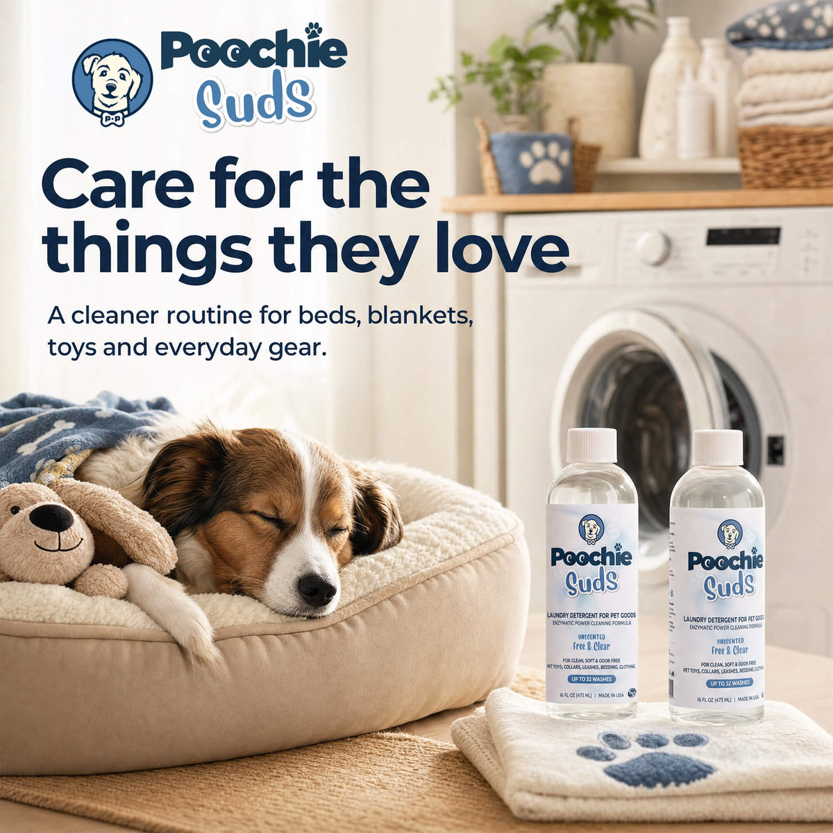Poochie Suds Enzyme-Powered Pet Laundry Detergent Pack of 2 - Poochie-Pets