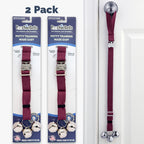 PoochieBells Adjustable Dog Doorbell 2-Pack | Cotton Webbing Maroon - Poochie-Pets