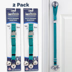 PoochieBells Adjustable Dog Doorbell 2-Pack | Cotton Webbing Teal - Poochie-Pets