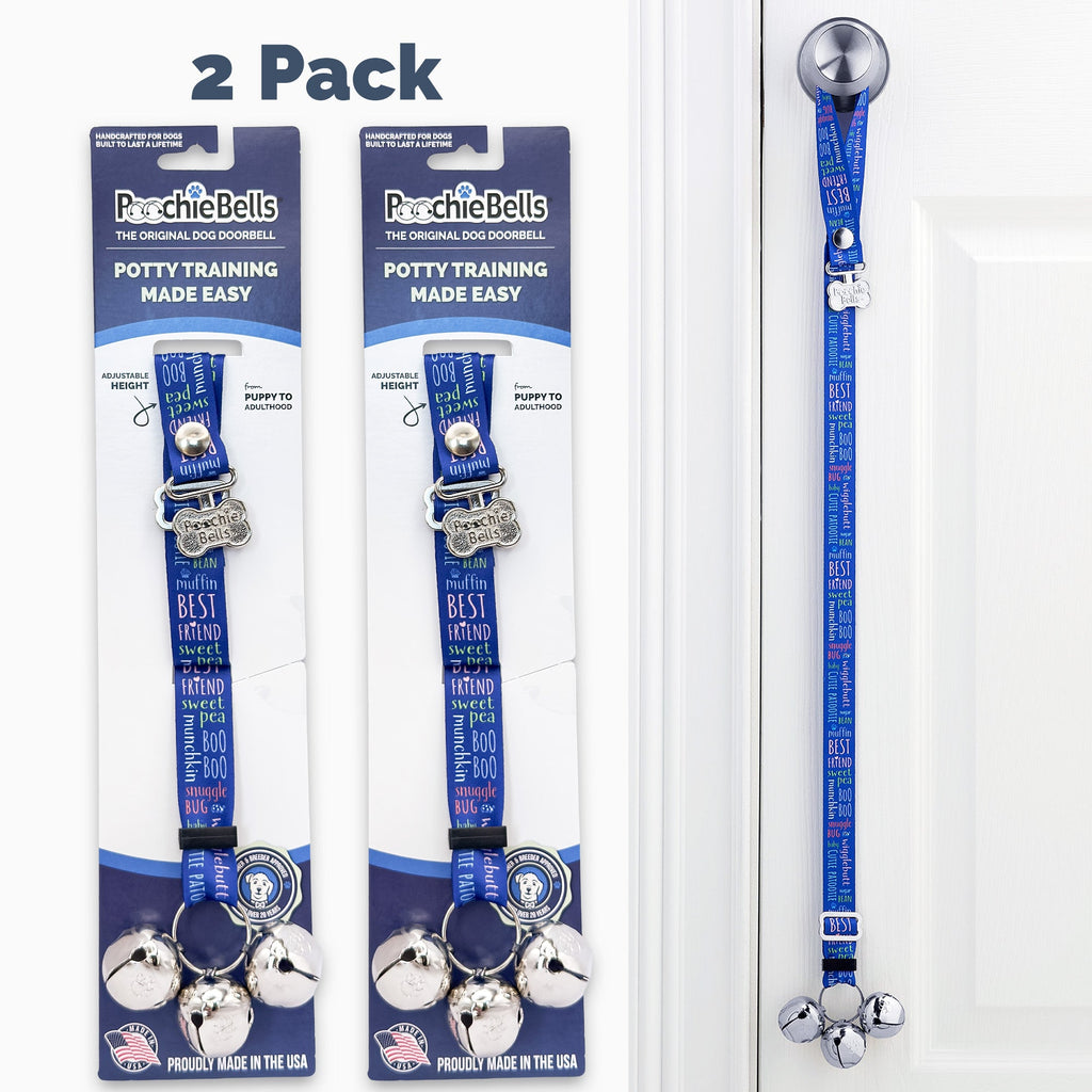 PoochieBells Adjustable Dog Doorbell 2-Pack | Dialogue Best Friend - Poochie-Pets