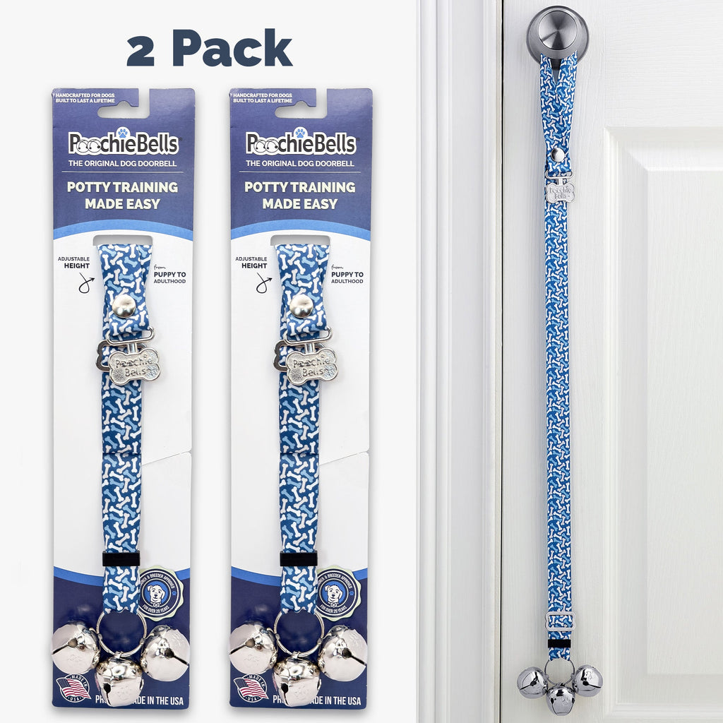 PoochieBells Adjustable Dog Doorbell 2-Pack | Dogs Life Bones - Poochie-Pets
