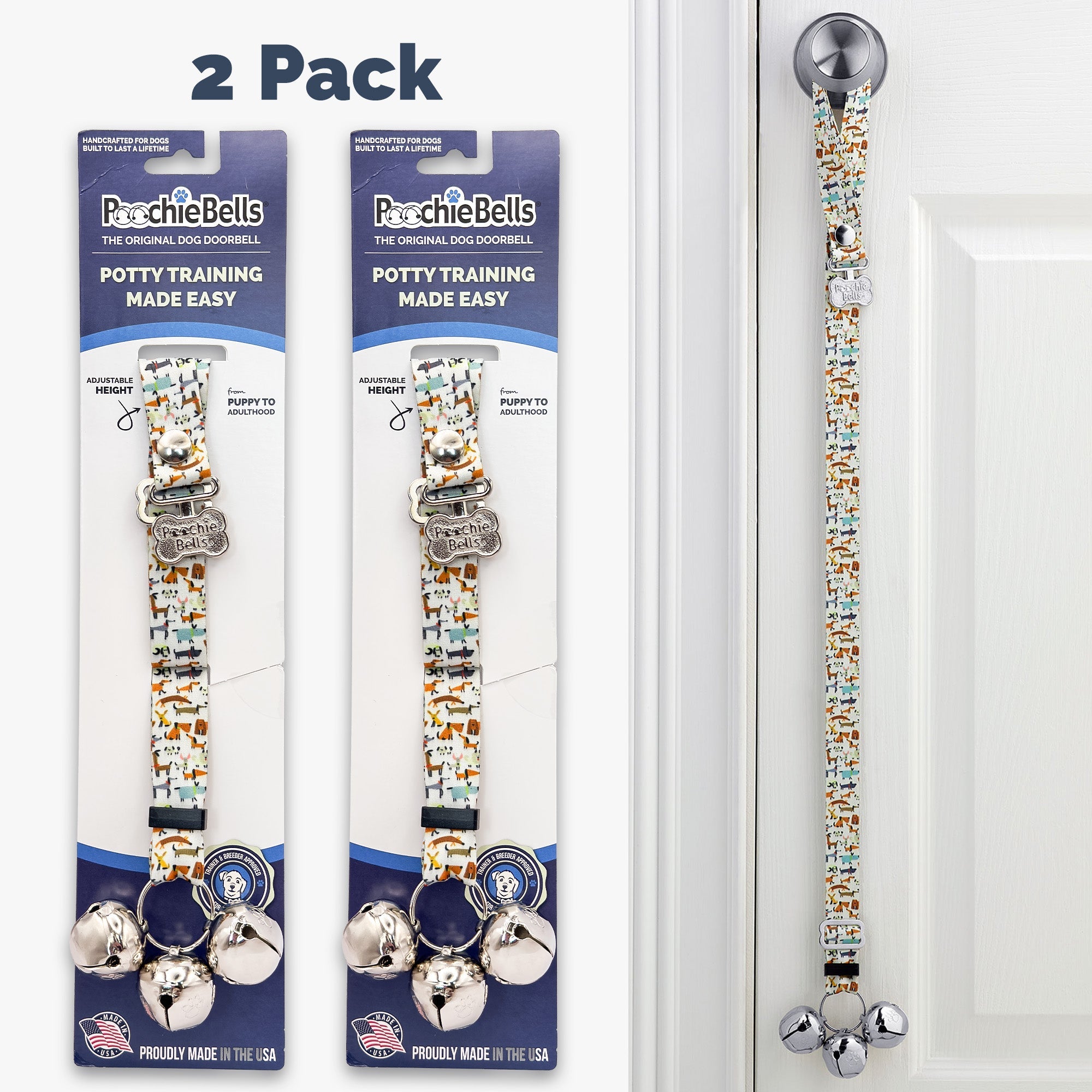PoochieBells Adjustable Dog Doorbell 2-Pack | Dogs Life Gibson - Poochie-Pets