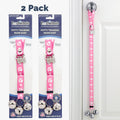 PoochieBells Adjustable Dog Doorbell 2-Pack | Signature Tracks Pink - Poochie-Pets