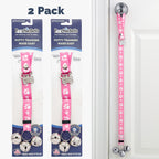 PoochieBells Adjustable Dog Doorbell 2-Pack | Signature Tracks Pink - Poochie-Pets