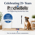 PoochieBells Adjustable Dog Doorbell 2-Pack | Signature Tracks Red - Poochie-Pets