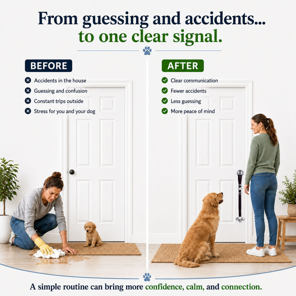 PoochieBells Adjustable Dog Doorbell 2-Pack | Signature Tracks Red - Poochie-Pets