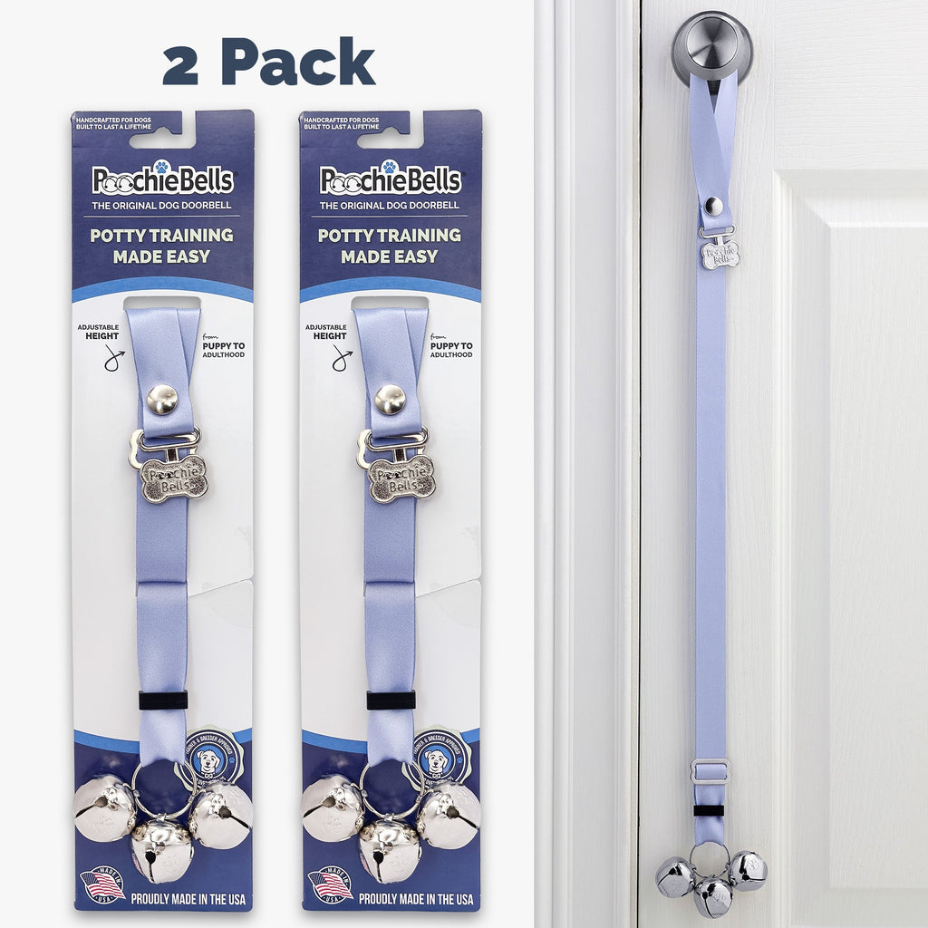PoochieBells Adjustable Dog Doorbell 2-Pack | Solid Wisteria Purple - Poochie-Pets