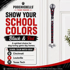 PoochieBells Adjustable Dog Doorbell 2-Pack | Team Tracks Black & Red - Poochie-Pets