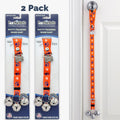 PoochieBells Adjustable Dog Doorbell 2-Pack | Team Tracks Orange & Purple - Poochie-Pets