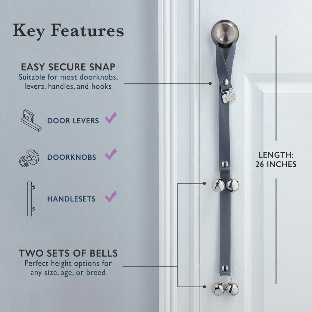 PoochieBells Classic Dog Doorbell Home Training | Lux Leather - Poochie-Pets