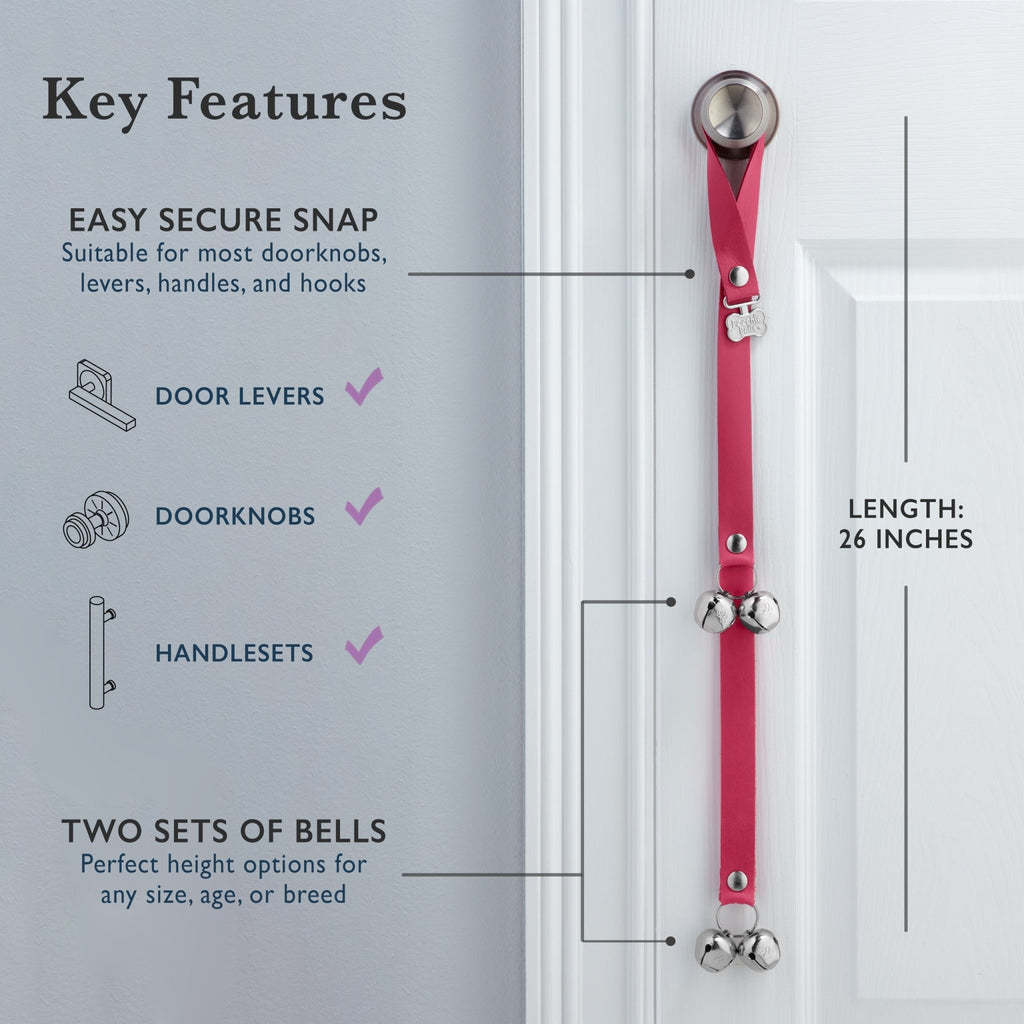 PoochieBells Classic Dog Doorbell Home Training | Lux Leather - Poochie-Pets
