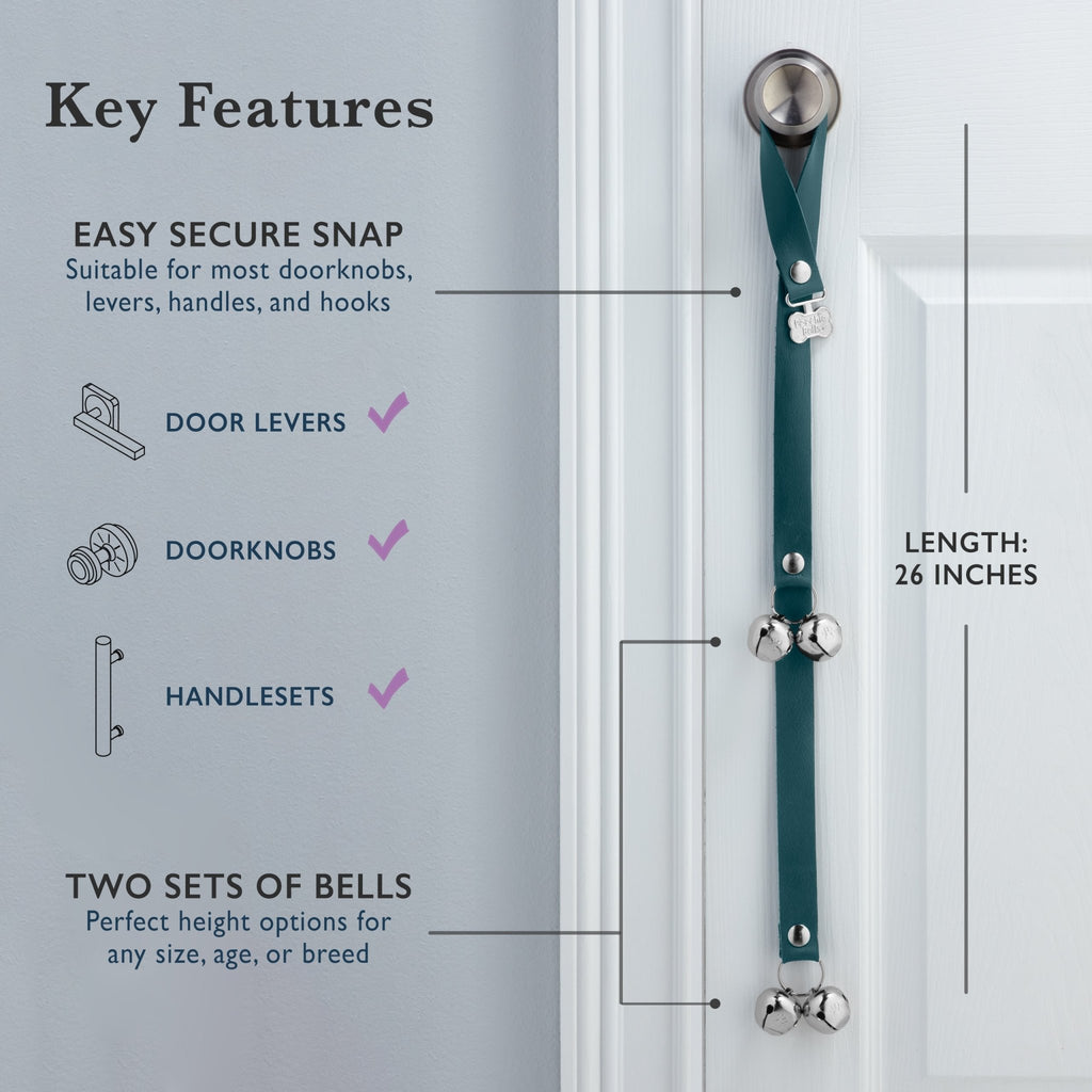 PoochieBells Classic Dog Doorbell Home Training | Lux Leather - Poochie-Pets