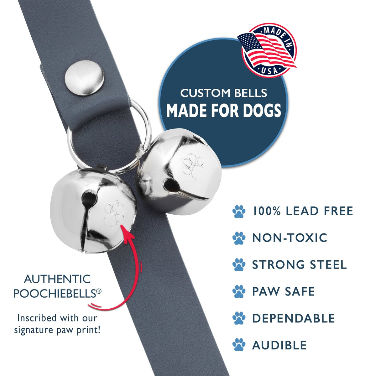 PoochieBells Classic Dog Doorbell Home Training | Lux Leather - Poochie-Pets