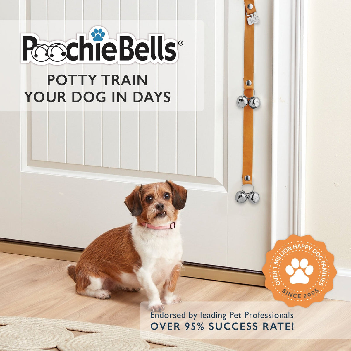 PoochieBells Classic Dog Doorbell Home Training | Lux Leather - Poochie-Pets