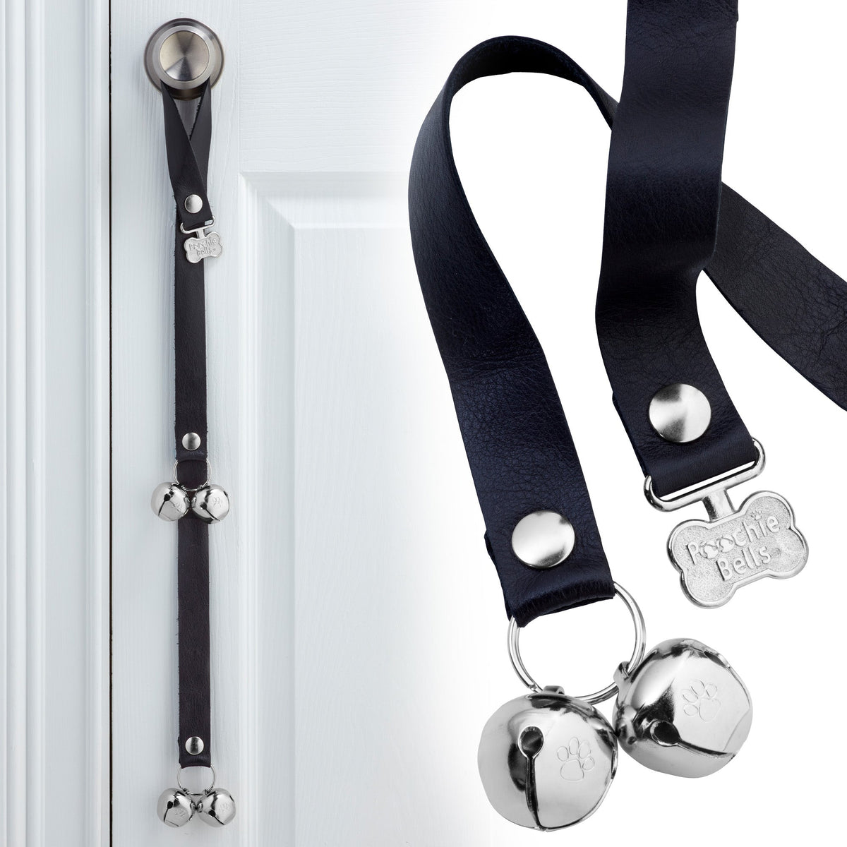 PoochieBells Classic Dog Doorbell Home Training | Lux Leather - Poochie-Pets