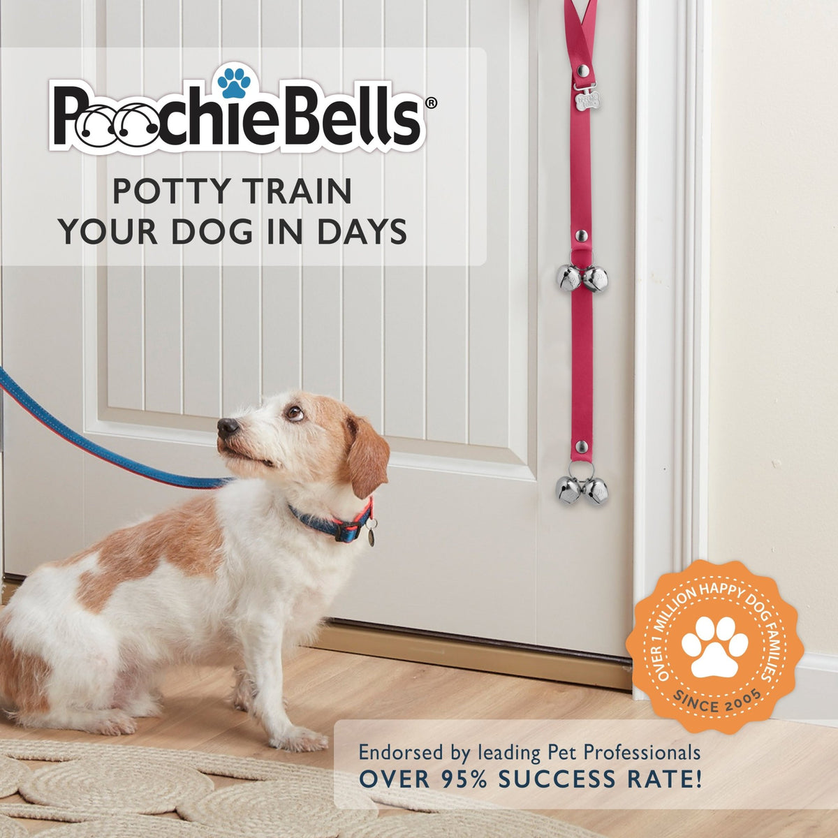 PoochieBells Classic Dog Doorbell Home Training | Lux Leather - Poochie-Pets