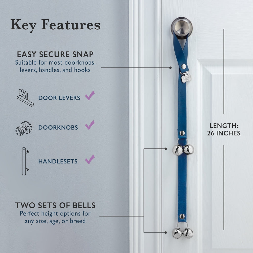 PoochieBells Classic Dog Doorbell Home Training | Lux Leather - Poochie-Pets