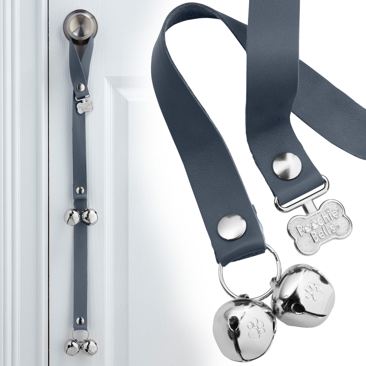 PoochieBells Classic Dog Doorbell Home Training | Lux Leather - Poochie-Pets