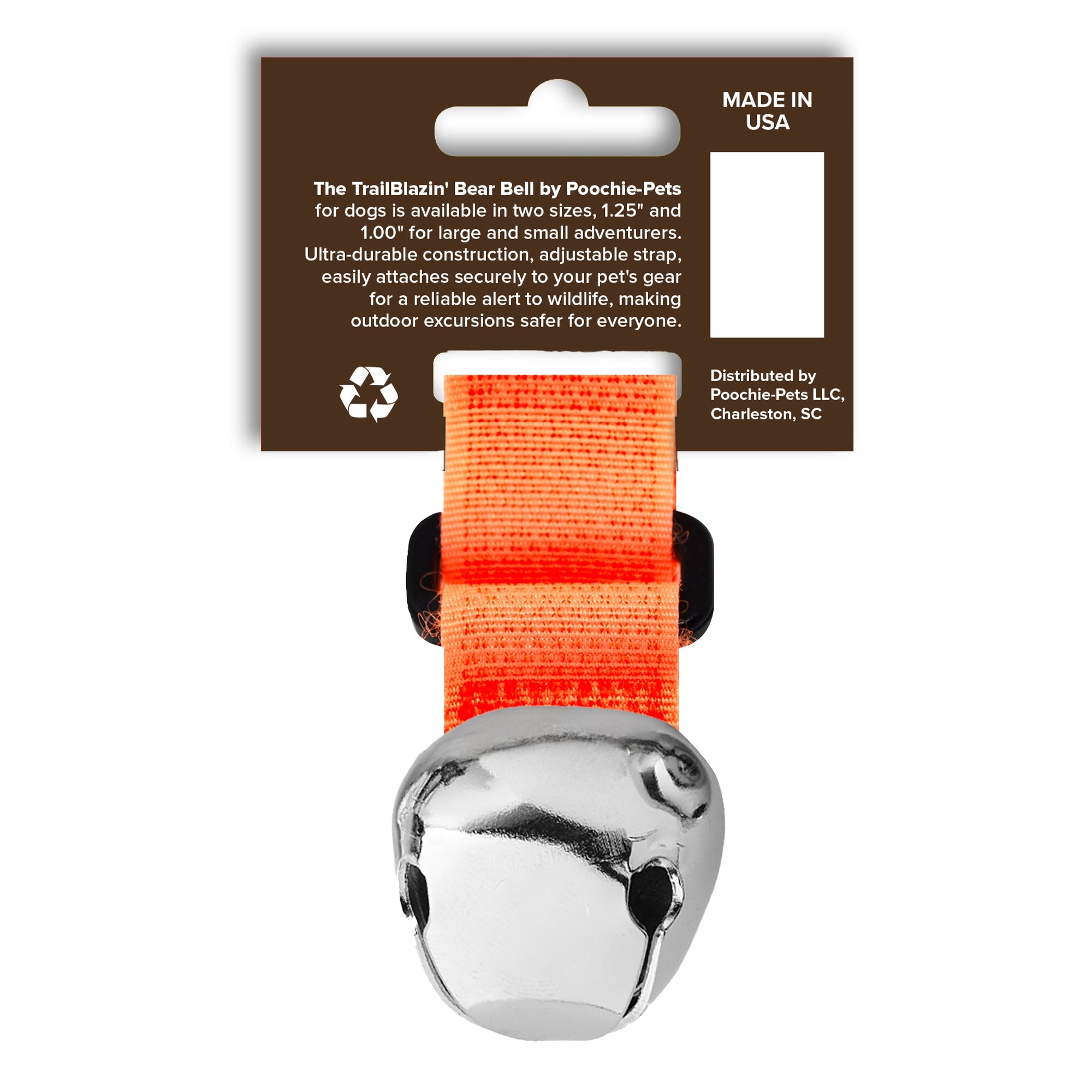 TrailBlazin’ Bear Bells Orange - Poochie - Pets